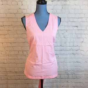 NWT Max Jeans Pink Gingham Top V-neck Sleeveless Small